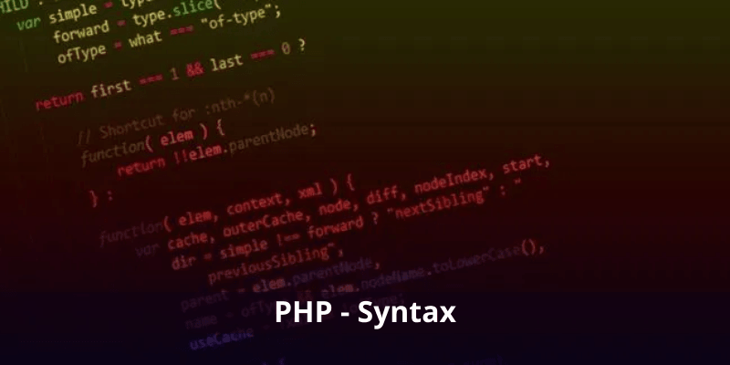 PHP - Syntax