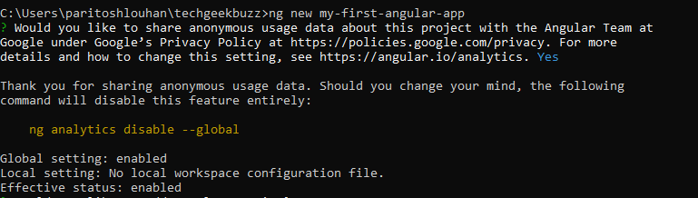 ng new angular-project