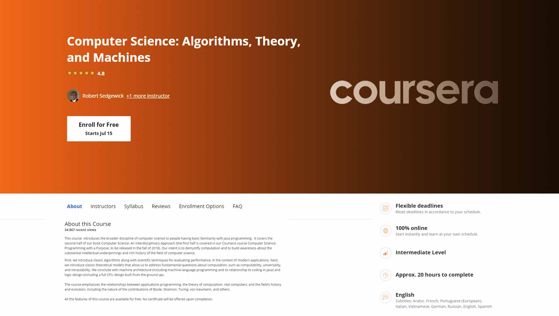 Computer Science: Algorithms, Theory, and Machines