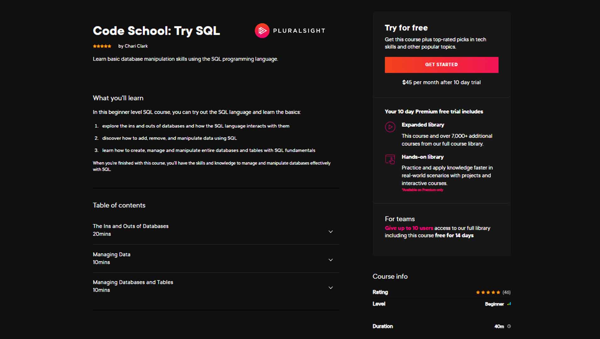 Code School: Try SQL