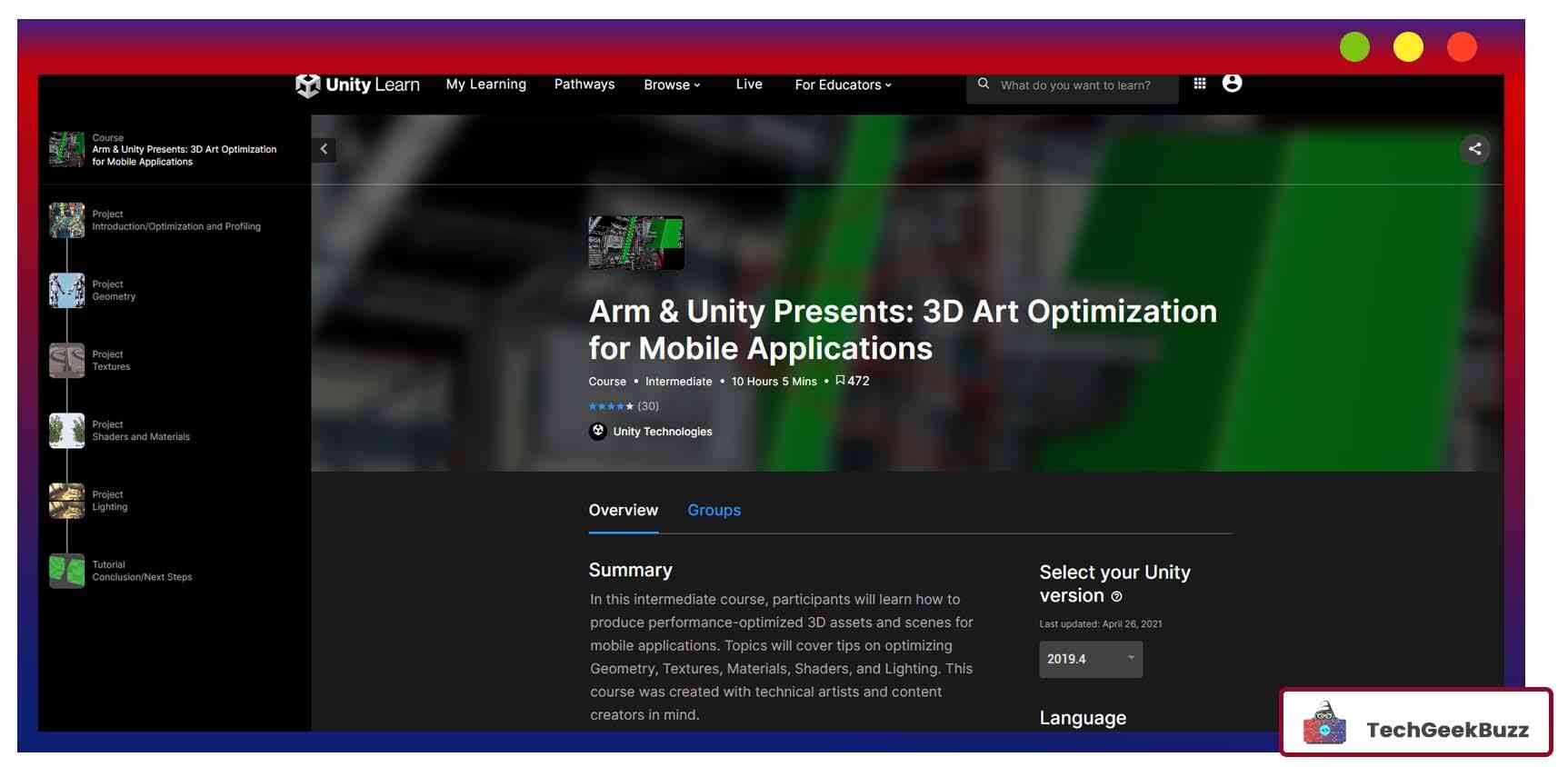 Arm & Unity Presents: 3D Art Optimization for Mobile Applications