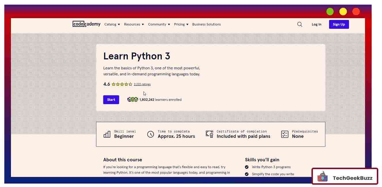 Python 3 Tutorial from Codecademy